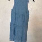 Ruffled Tiered Midi Dress Blue Heyson Size Small Women's V Photo 6