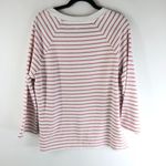 Caslon  Womens Sweatshirt Oversized Wide Sleeve Striped Pink White M Photo 1