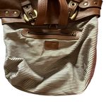 J&M Davidson shoulder tote soft Leather gold hardware Bag purse adjustable Tan Photo 9