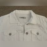 Refuge White Distressed Denim Jean Jacket, Size M Photo 3