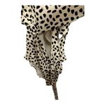 Aerie Pique Wrap One Piece Swimsuit Animal Print Tan Black Size Large beach Photo 4