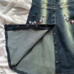 LIPS Denim Dress with Floral Embroidery Blue Size M Photo 8
