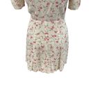 Reformation  Floral Print Button Front Mini Dress Cream Pink Size‎ 4 *Flawed Photo 11