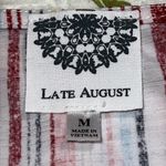 Late August  women's medium 3/4 sleeve blouse v-neck button accent tie bottom Photo 5