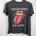 The Rolling Stones Women’s Medium Dark Grey Short Sleeve Shirt with Logo on Fron Photo 0