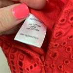 Parker Ashton Sleeveless Tie-Back Eyelet Crop Red Jumpsuit Photo 7