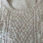 Talbots Cable Knit sweater cream with flecks in shades of pink size medium Photo 10