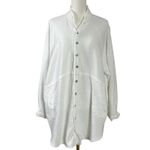 Free People  Summer Daydream Buttondown Top in Ivory Size Large Gauze Oversized Photo 10