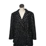 NWOT On 34th Women's Metallic Plaid Tweed Blazer Black SZ Photo 10