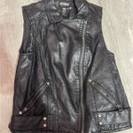 Hot Topic Hot‎ Topic Black Moto Vest XS Faux Leather Asymmetrical Bad Kitty C-0083 Photo 0