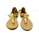 Jack Rogers  size 6.5 gold braided sandals zip rear made in dominican‎ republic Photo 3