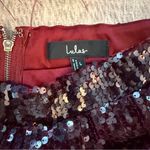 Lulus  Celebrity Shine Burgundy Feather Sequin Two-Piece Large Photo 2
