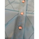 Callaway  Size Large Blue Pearl Snap Short Sleeve Polo Shirt Golf Pickleball Photo 2