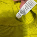 Athleta sz S Fine Knit Hooded Sweater Sweatshirt Double Zip Neon Yellow Green Photo 8