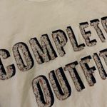 ZARA  Cropped White T-Shirt With 2D “complete outfit” saying detailed back Size S Photo 9