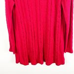 VISION 155 Red Cable Knit Long Sleeves Sweater, Size Medium Photo 8
