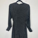 Madewell  Tie Waist Midi Dress Dot Black Long Sleeve A Line Godet Small NWT Photo 14