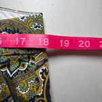 Tommy Hilfiger ‎ Green Gold Paisley Cotton Blend Ankle Pants 12 Front Zip Photo 6