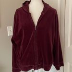 Coolest Vintage Purple Oversized Velour Zip Up Hoodie Size M Photo 2