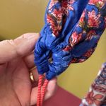 World Market size M floral boho tiered dress with tassel drawstrings at cuffs. Blue Size M Photo 6