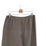 Eileen Fisher Pants Cropped Linen Side Zip Beige Tan Brown Size Medium Photo 7