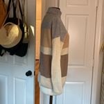 Magaschoni  100% cashmere colorblock beige mockneck Photo 5