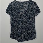 Eddie Bauer Cotton Short Sleeve Button Down Shirt Blue Floral Women’s Small S Photo 3