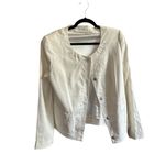 Tarhari Women's Ivory‎ Open Jacket L Button Accents Mid Photo 3
