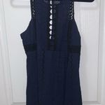 Free People Wherever You Go Mini Dress Lace Cutout Black Navy Tunic Photo 1