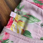 Ralph Lauren Lauren Straight Cotton Split Hem Pink Floral Pants Photo 1