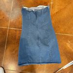 Rhinestone Embellished Strapless Mini Denim Women’s Large Dress Blue Photo 2