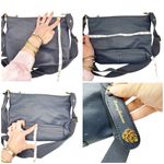 Tommy Bahama 100% Pebbled Navy Blue Leather Crossbody Purse Photo 8