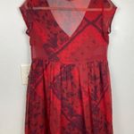 Ecote Urban Outfitters Women XS Red Paisley Babydoll Mini Dress Y2K Fairy Grunge Photo 1