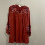 JODIFL  burnt orange rust color embroidered long sleeve dress Photo 1