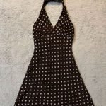 Halter neck polka dot dress Brown Size XS Photo 0