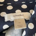 cj banks 𝅺 Women’s Navy White Polka Dots Jacket Size 1X Denim Buttons Casual Photo 6