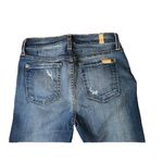 7 For All Mankind Medium Wash Distressed "The Ankle Skinny" Blue Jeans, Size 26 Photo 4