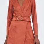 ZARA  TRF collection orange faux suede romper Photo 0