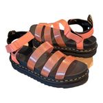 Dr. Martens Blaire Coral Jelly Glitter Strap Open Toe Sandals Black NEW Photo 4