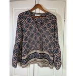 Abercrombie & Fitch Boho Top Peasant Blouse Medium Bell Sleeve Cottage Lace Up Photo 1