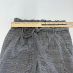 Zara Pants Womens‎ Small Black White Houndstooth High Rise Tapered Tie Waist Photo 5