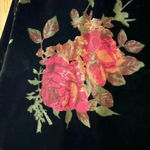 Karen Kane  Wmn's Velvet With Floral Sheer Accent Boho Blouse bell Sleeve Photo 8