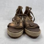 Eileen Fisher Espadrille Wedge Sandals Bronze Strappy Zip Up Women's Size 10 Photo 1