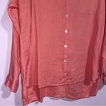 J Jill Pink Everyday Linen Button Up Shirt Women Size M Long Sleeve Casual Beach Size M Photo 2
