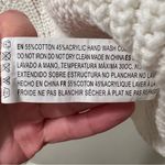 Forever 21  White Cream Crewneck 3/4 Sleeve Ribbed Knit Cotton Blend Sweater S Photo 3