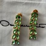 Oscar de la Renta  Gold and Green Leaf Earrings Photo 4