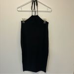 We Wore What  Cut Out Midi Skirt Jersey Knit Black Stretchy Tie Strappy Bodycon Photo 2