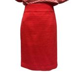 Lands' End Women's Crimson Dawn Woven Textured‎ Pencil Skirt Size 12 Orange NWT Red Photo 4