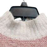 Altar'd State High Neck Stripe Pink White Sweater M/L loose Fit Winter Fall Knit Fringe Photo 4