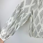 Madewell Shirred Balloon Sleeve Top Blouse Geometric Print Lighthouse XXS NWT Photo 13